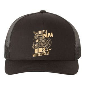 Only Cool Papa Rides Motorcycles Funny Fathers Day Yupoong Adult 5-Panel Trucker Hat