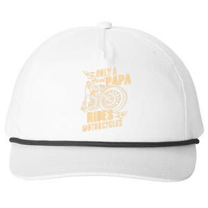 Only Cool Papa Rides Motorcycles Funny Fathers Day Snapback Five-Panel Rope Hat