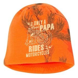 Only Cool Papa Rides Motorcycles Funny Fathers Day Kati - Camo Knit Beanie