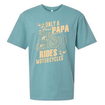 Only Cool Papa Rides Motorcycles Funny Fathers Day Sueded Cloud Jersey T-Shirt