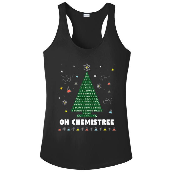 Oh Chemistree Periodic Table Chemistry Christmas Tree Ladies PosiCharge Competitor Racerback Tank