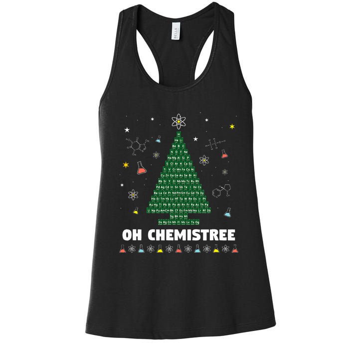 Oh Chemistree Periodic Table Chemistry Christmas Tree Women's Racerback Tank