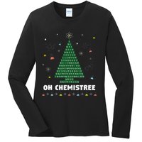 Oh Chemistree Periodic Table Chemistry Christmas Tree Ladies Long Sleeve Shirt