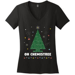 Oh Chemistree Periodic Table Chemistry Christmas Tree Women's V-Neck T-Shirt