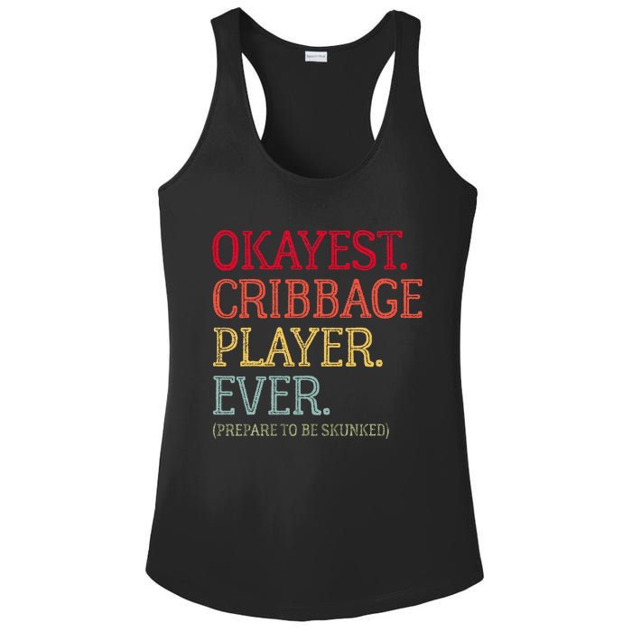 Okayest Cribbage Player Ever Prepare To Be Skunked Ladies PosiCharge Competitor Racerback Tank