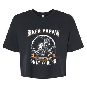 Only Cool Papaw Rides Motorcycles Rider Gift Bella+Canvas Jersey Crop Tee