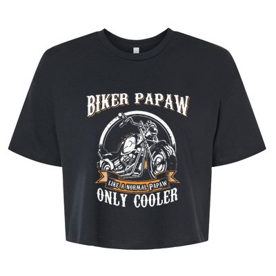 Only Cool Papaw Rides Motorcycles Rider Gift Bella+Canvas Jersey Crop Tee