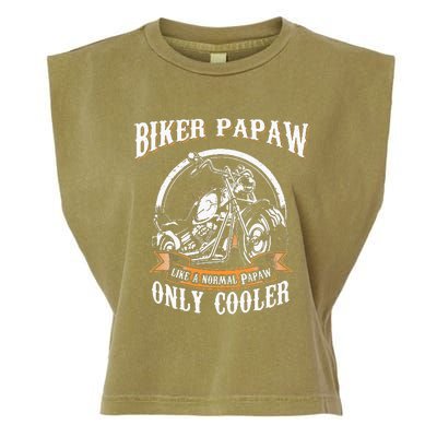 Only Cool Papaw Rides Motorcycles Rider Gift Garment-Dyed Women's Muscle Tee