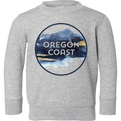 Oregon Coast Pacific Nw Vacation Souvenir Watercolor Design Toddler Sweatshirt