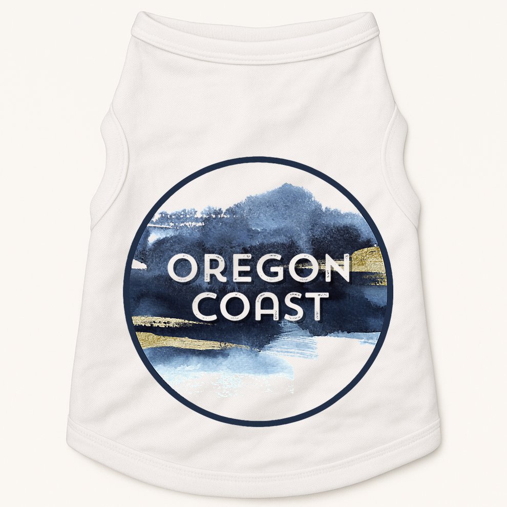 Oregon Coast Pacific Nw Vacation Souvenir Watercolor Design Doggie Tank