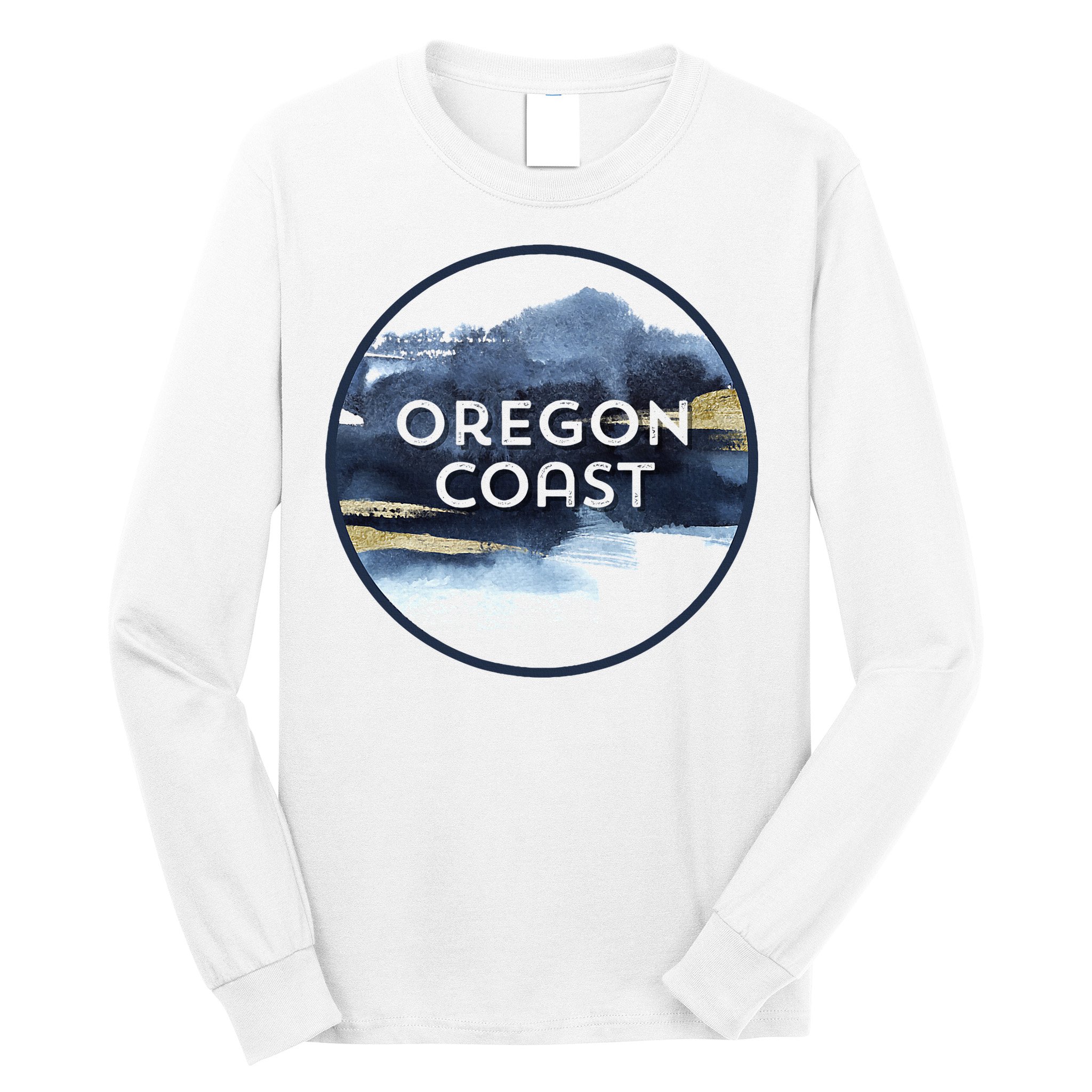 Oregon Coast Pacific Nw Vacation Souvenir Watercolor Design Long Sleeve Shirt