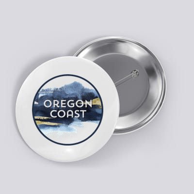 Oregon Coast Pacific Nw Vacation Souvenir Watercolor Design Button