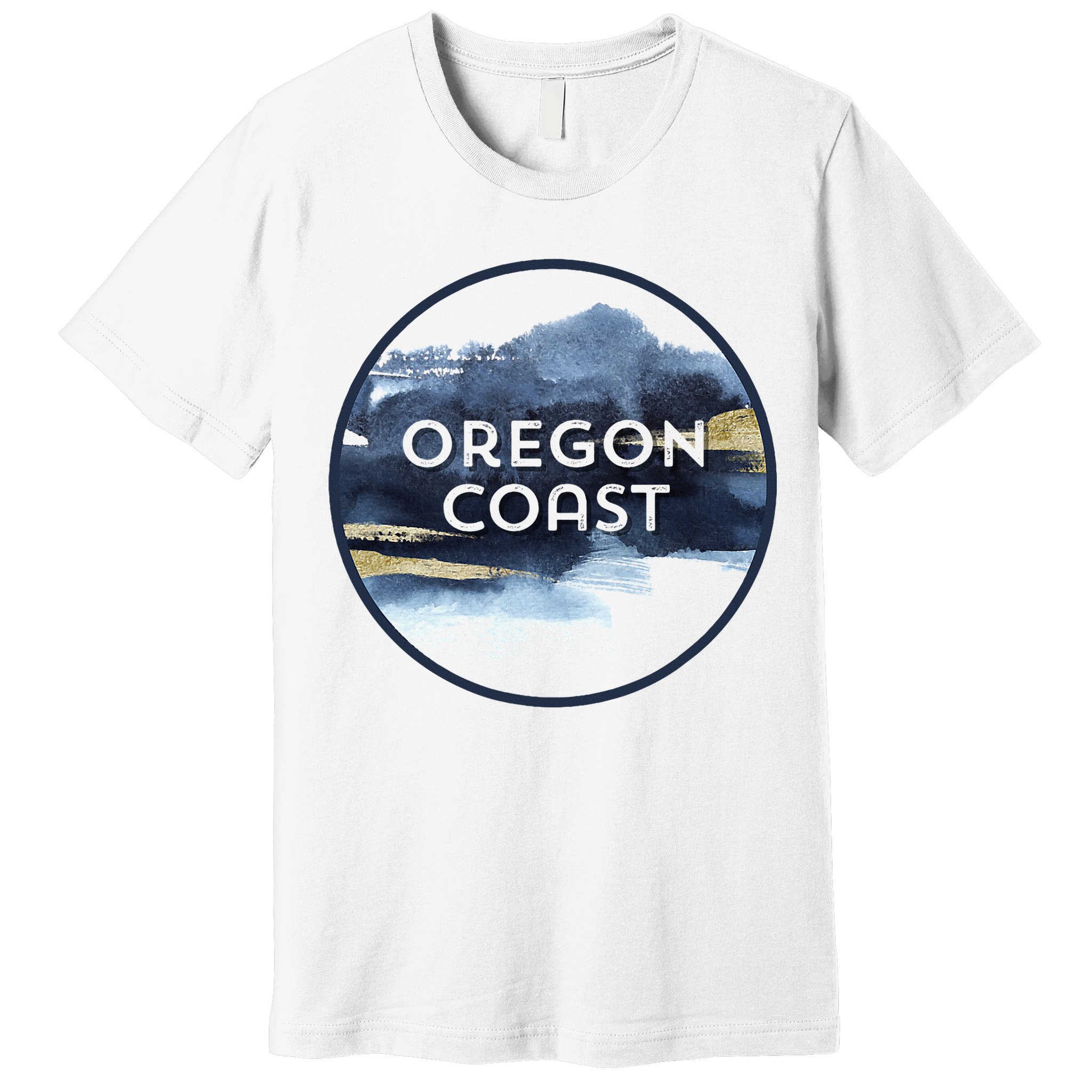 Oregon Coast Pacific Nw Vacation Souvenir Watercolor Design Premium T-Shirt