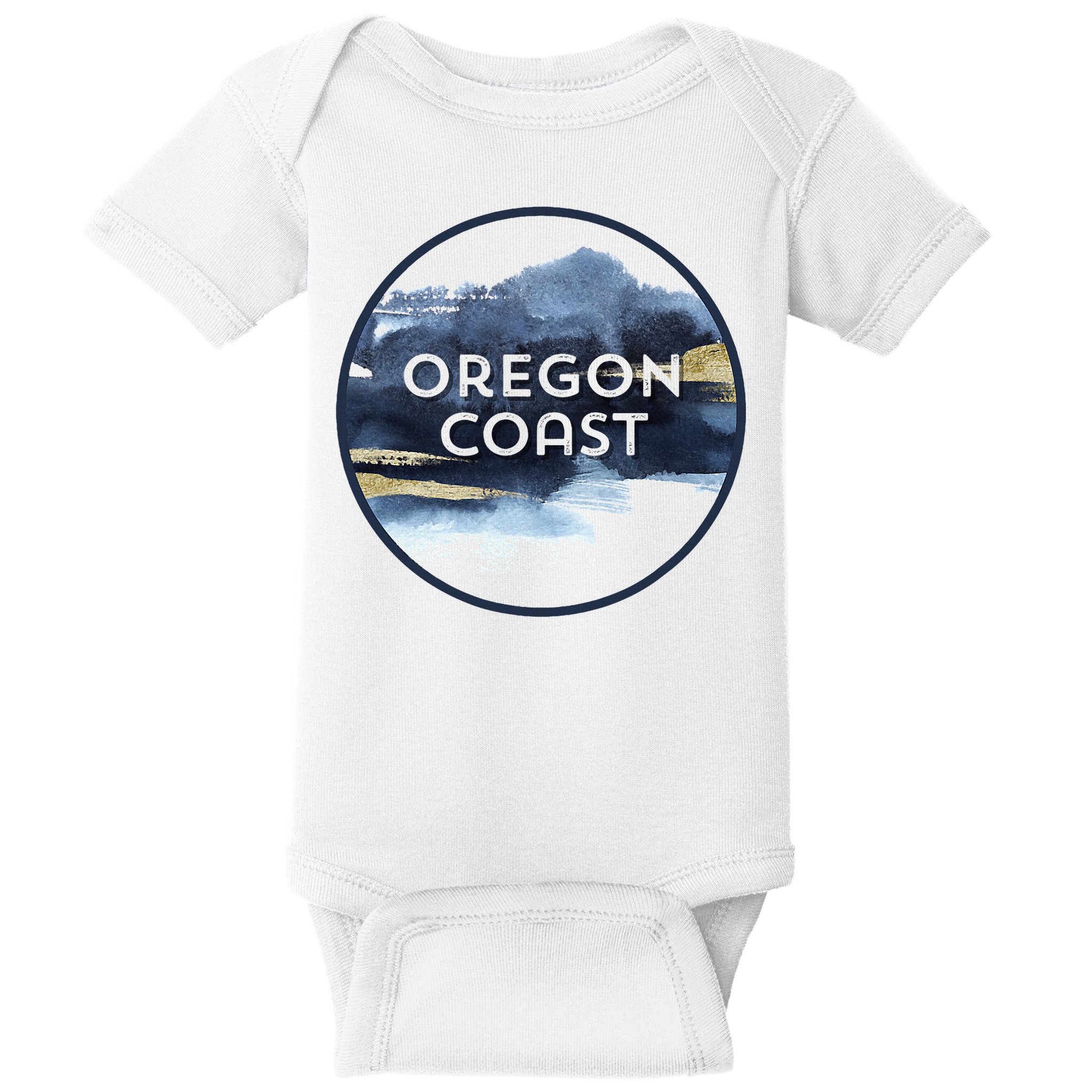 Oregon Coast Pacific Nw Vacation Souvenir Watercolor Design Baby Bodysuit