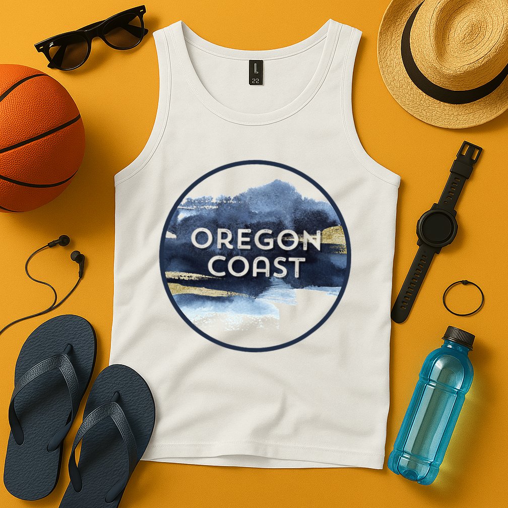 Oregon Coast Pacific Nw Vacation Souvenir Watercolor Design Tank Top
