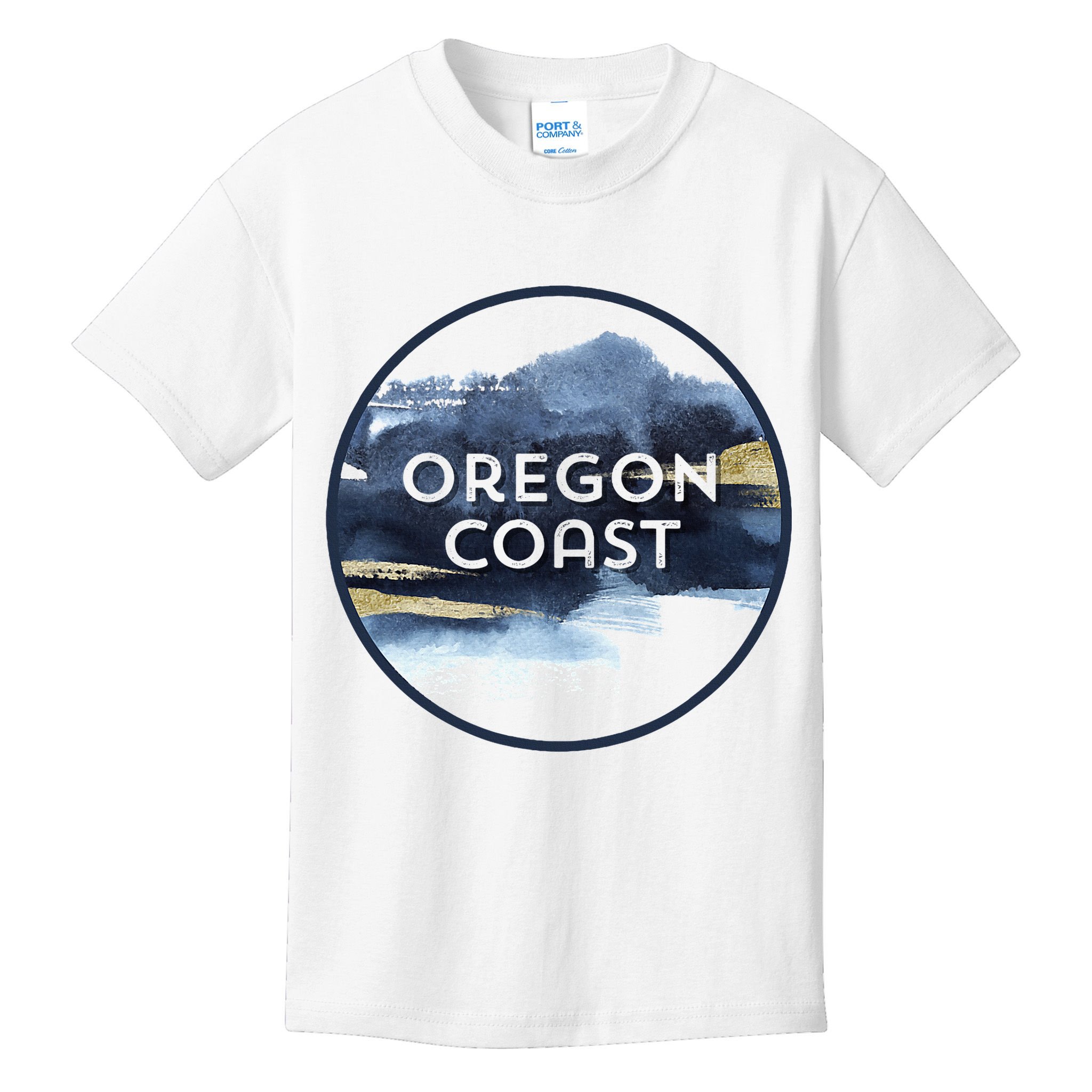 Oregon Coast Pacific Nw Vacation Souvenir Watercolor Design Kids T-Shirt