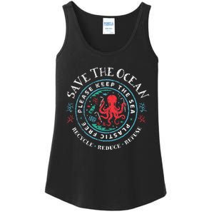 Ocean Conservation Please Keep The Sea Plastic Free Ladies Essential Tank