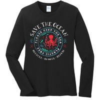 Ocean Conservation Please Keep The Sea Plastic Free Ladies Long Sleeve Shirt