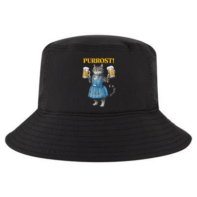 Oktoberfest Cheers Prost German Cat Drinking Beer Purrost Cool Comfort Performance Bucket Hat