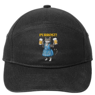 Oktoberfest Cheers Prost German Cat Drinking Beer Purrost 7-Panel Snapback Hat