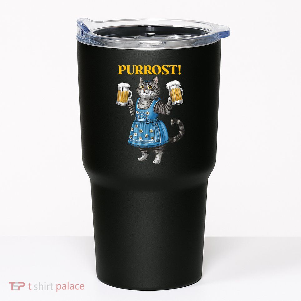 Oktoberfest Cheers Prost German Cat Drinking Beer Purrost Tumbler