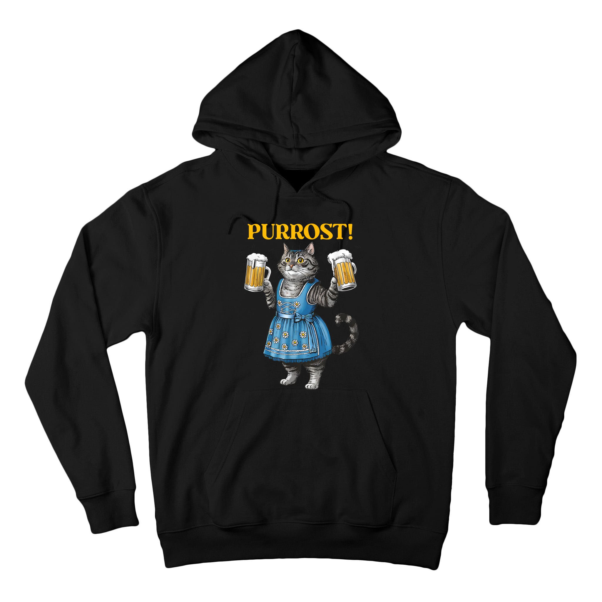 Oktoberfest Cheers Prost German Cat Drinking Beer Purrost Tall Hoodie