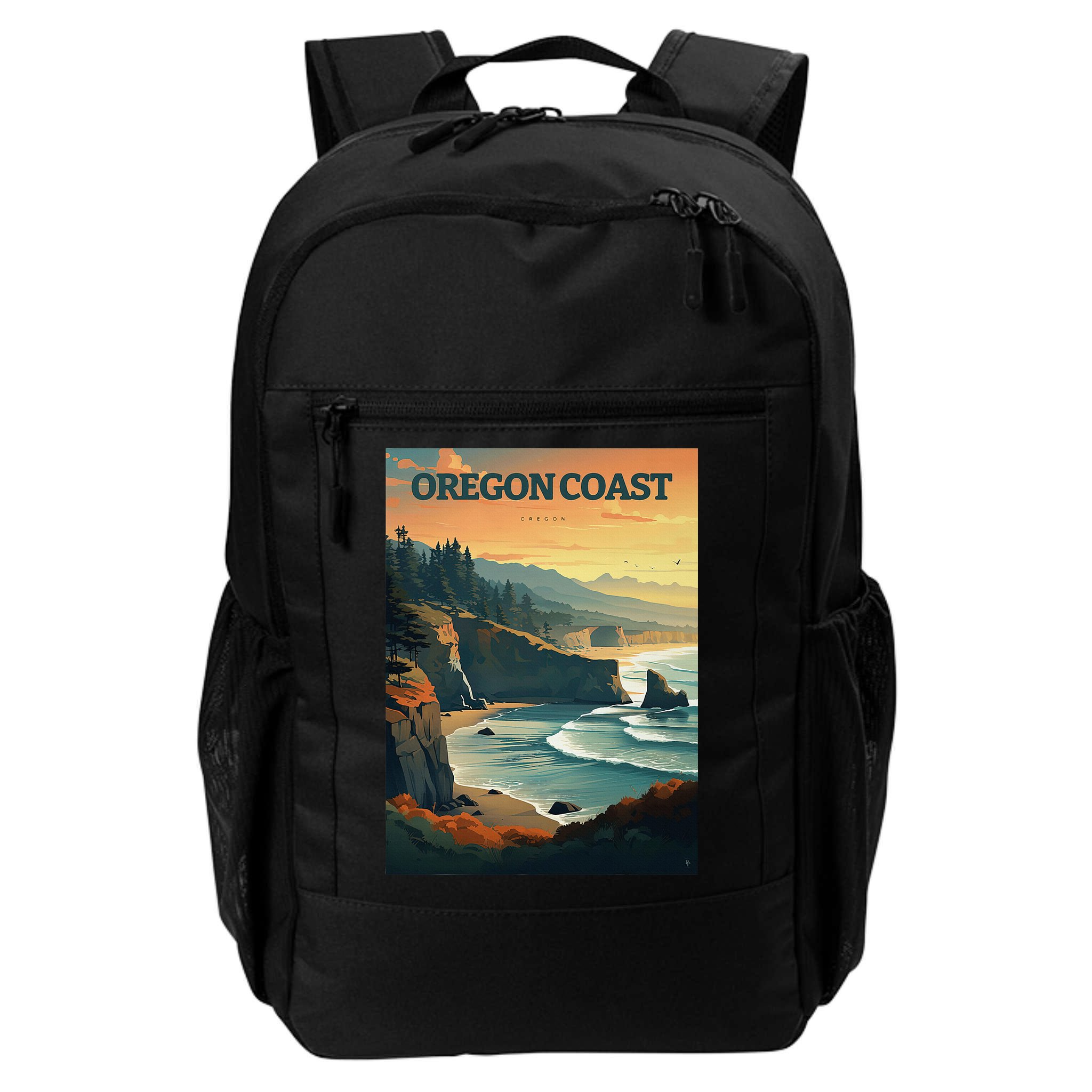 Oregon Coast Pacific Nw Vacation Souvenir Watercolor Design Backpack