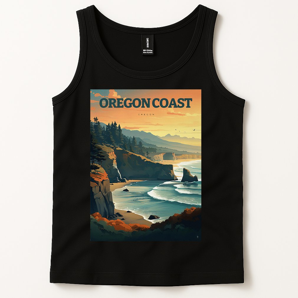 Oregon Coast Pacific Nw Vacation Souvenir Watercolor Design Tank Top