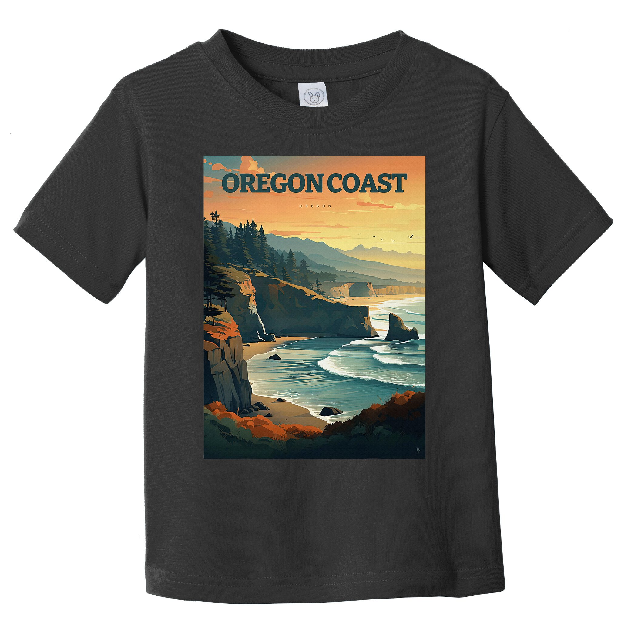 Oregon Coast Pacific Nw Vacation Souvenir Watercolor Design Toddler T-Shirt