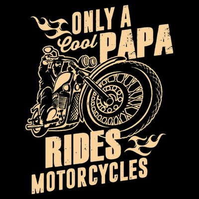 Only Cool Papa Rides Motorcycles Funny Fathers Day T-Shirt