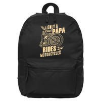 Only Cool Papa Rides Motorcycles Funny Fathers Day 16 in Basic Backpack