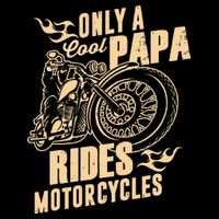 Only Cool Papa Rides Motorcycles Funny Fathers Day 16 in Basic Backpack
