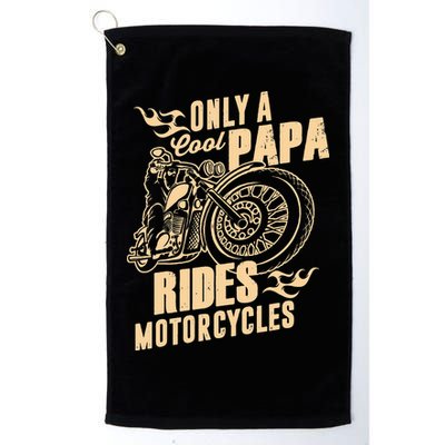 Only Cool Papa Rides Motorcycles Funny Fathers Day Golf Towel