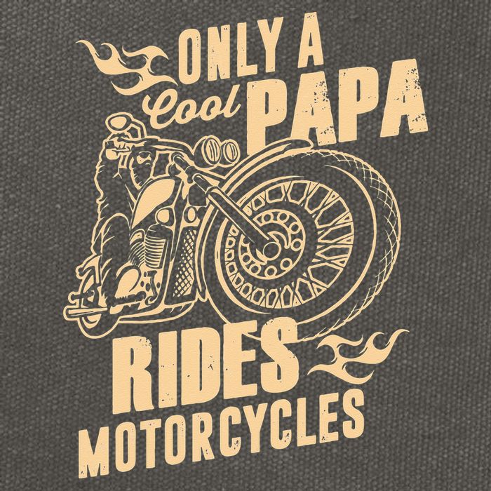 Only Cool Papa Rides Motorcycles Funny Fathers Day Cotton Canvas Backpack