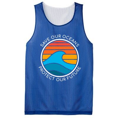 Ocean Conservation Quote Save Future Planet Water Earth Day Gift Mesh Reversible Basketball Jersey Tank