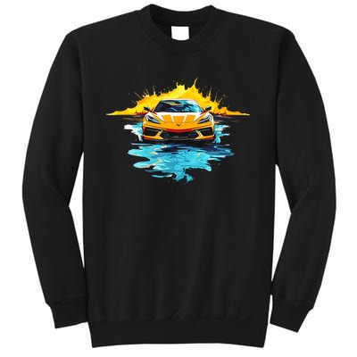 Orange C8 Racecar Splatter Art Sweatshirt