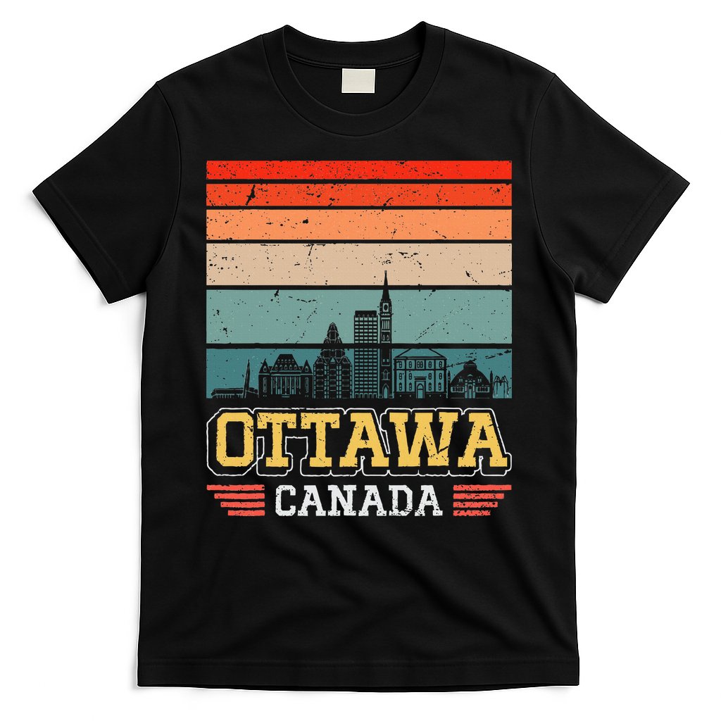 Ottawa Canada Retro Vintage Sunset Skyline Ottawa T-Shirt