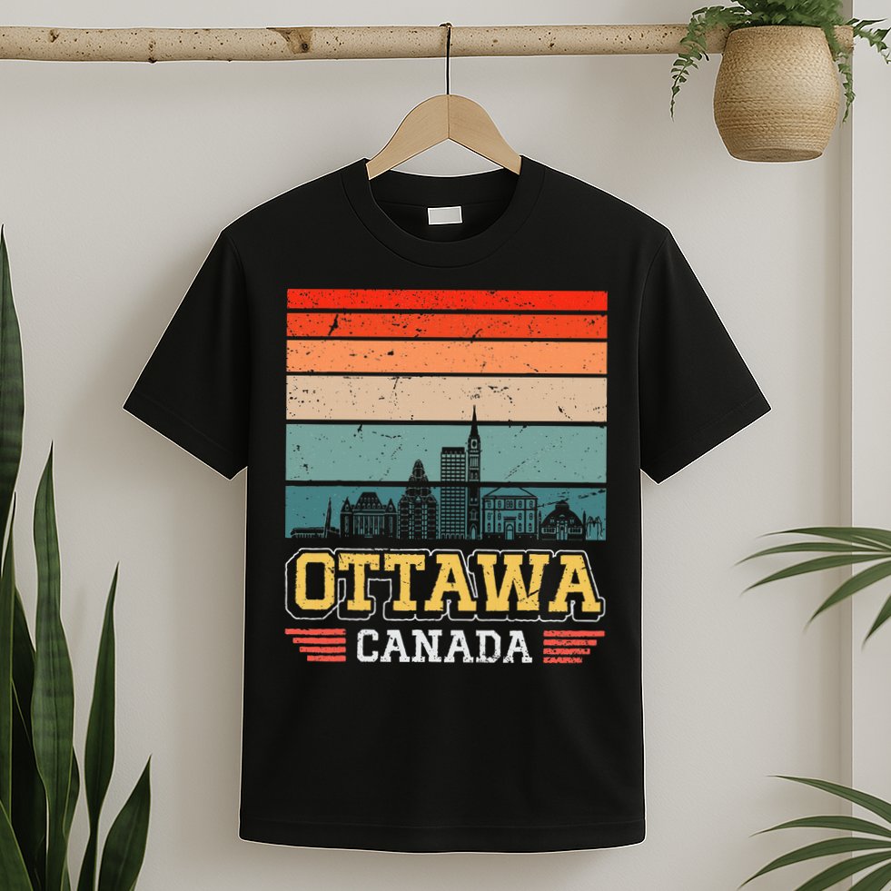 Ottawa Canada Retro Vintage Sunset Skyline Ottawa T-Shirt