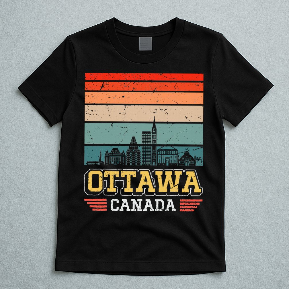 Ottawa Canada Retro Vintage Sunset Skyline Ottawa T-Shirt