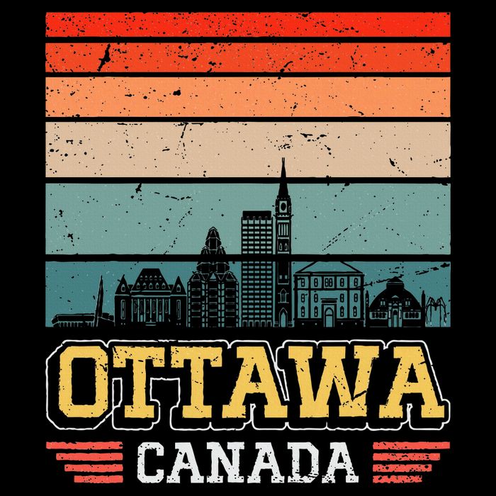 Ottawa Canada Retro Vintage Sunset Skyline Ottawa T-Shirt