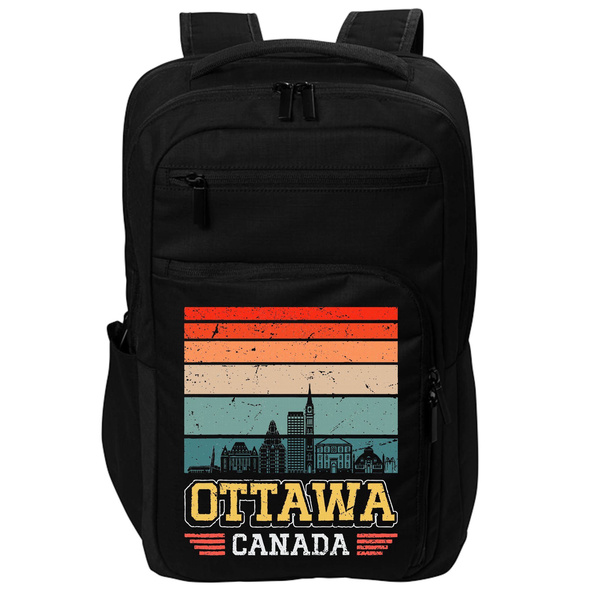 Ottawa Canada Retro Vintage Sunset Skyline Ottawa Impact Tech Backpack