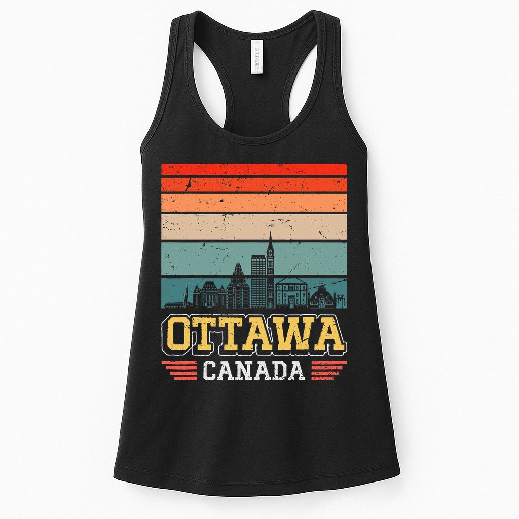 Ottawa Canada Retro Vintage Sunset Skyline Ottawa Womens Tank Top
