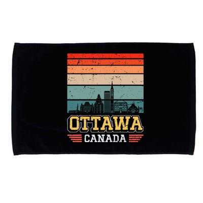 Ottawa Canada Retro Vintage Sunset Skyline Ottawa Microfiber Hand Towel