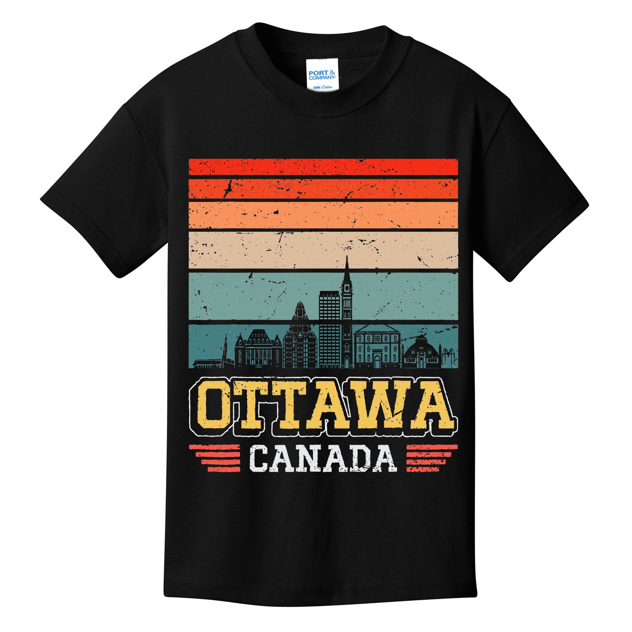 Ottawa Canada Retro Vintage Sunset Skyline Ottawa Kids T-Shirt
