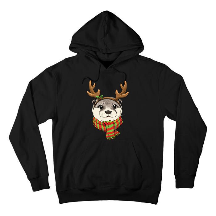 Otter Christmas Reindeer Antlers Xmas Boy Girl Tall Hoodie