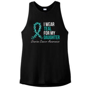 Ovarian Cancer Ribbon I Wear Teal For My Daughter Support Ladies PosiCharge Tri-Blend Wicking Tank