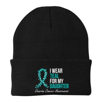 Ovarian Cancer Ribbon I Wear Teal For My Daughter Support Beanie