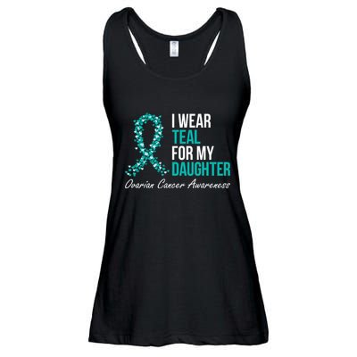 Ovarian Cancer Ribbon I Wear Teal For My Daughter Support Ladies Essential Flowy Tank