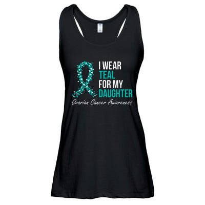 Ovarian Cancer Ribbon I Wear Teal For My Daughter Support Ladies Essential Flowy Tank