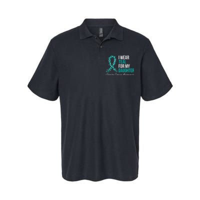 Ovarian Cancer Ribbon I Wear Teal For My Daughter Support Softstyle Adult Sport Polo